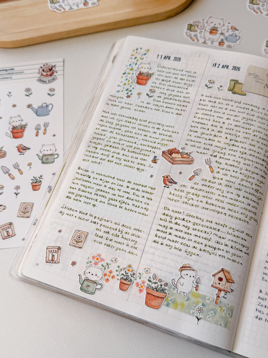 Stickersheet - Gardening Cats
