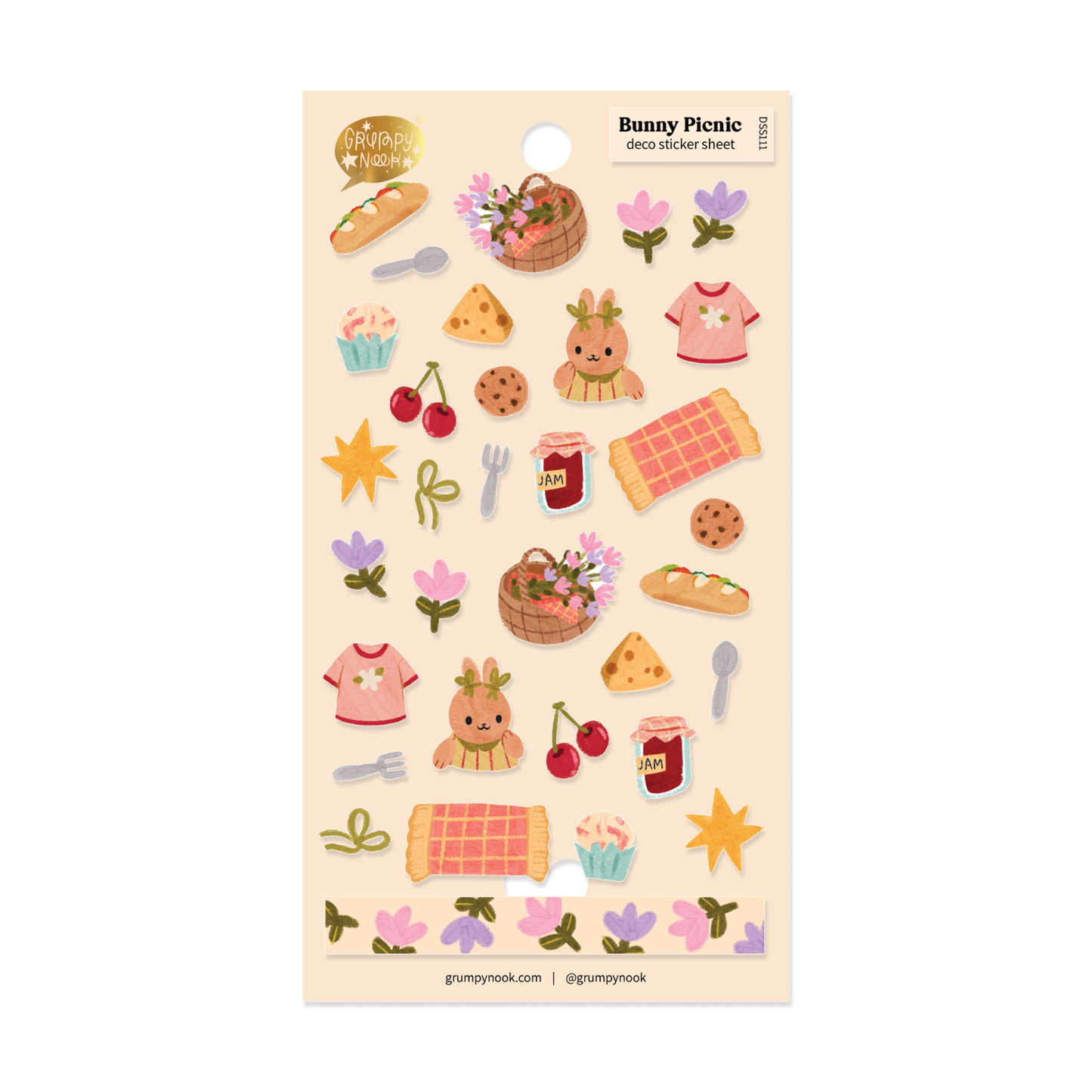Bunny picnic - stickersheet - Grumpy Nook