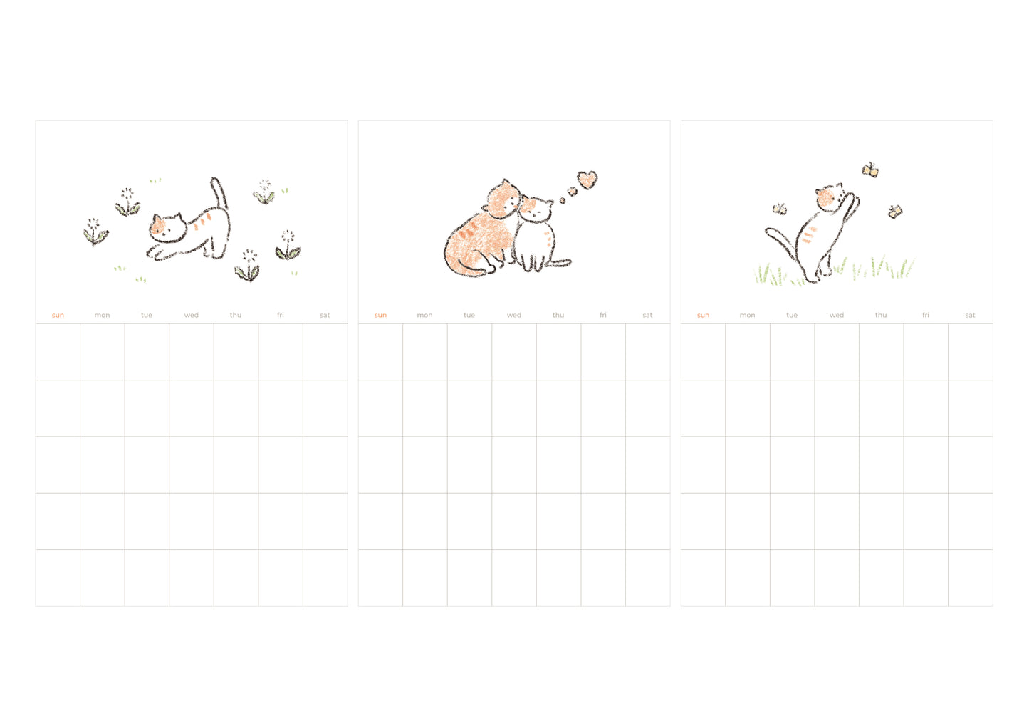 1187 - Monthly plan cats - Stickerpaper