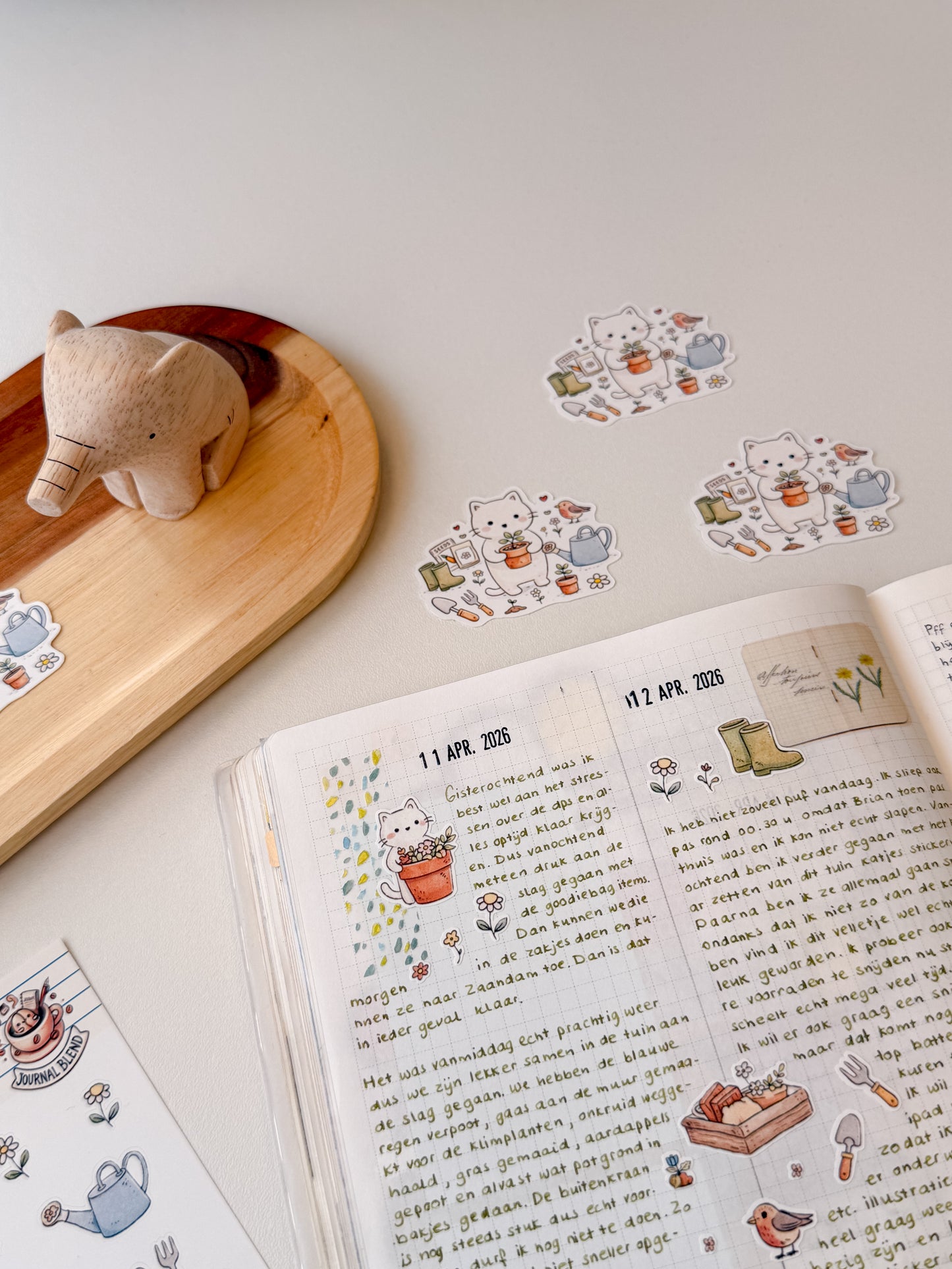 Gardening Cat diecut sticker