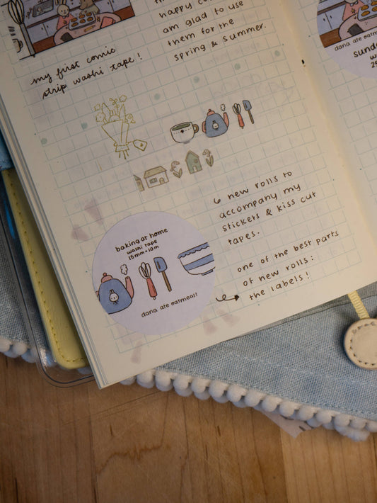 Dana ate oatmeal - home baking - washi tape