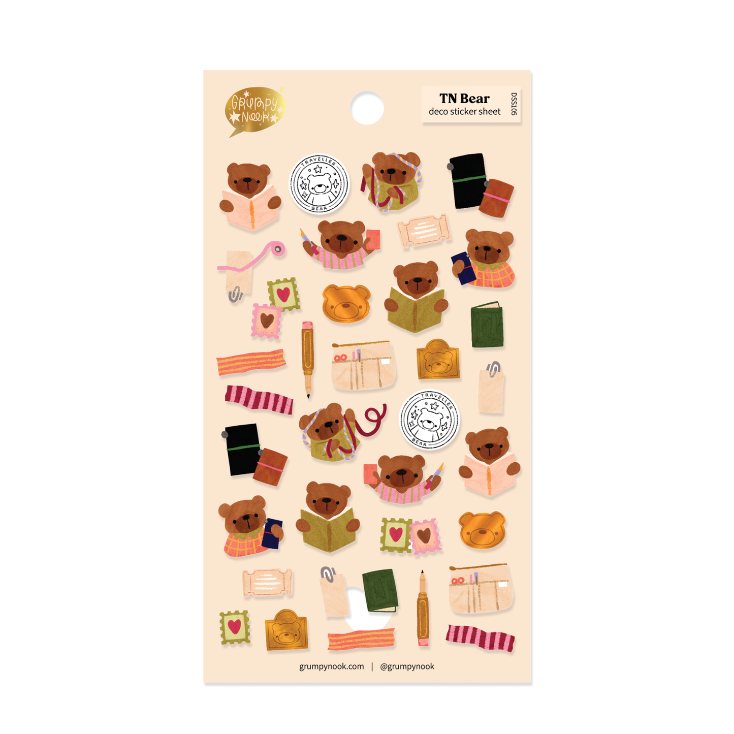 TN Bear - stickersheet - Grumpy Nook