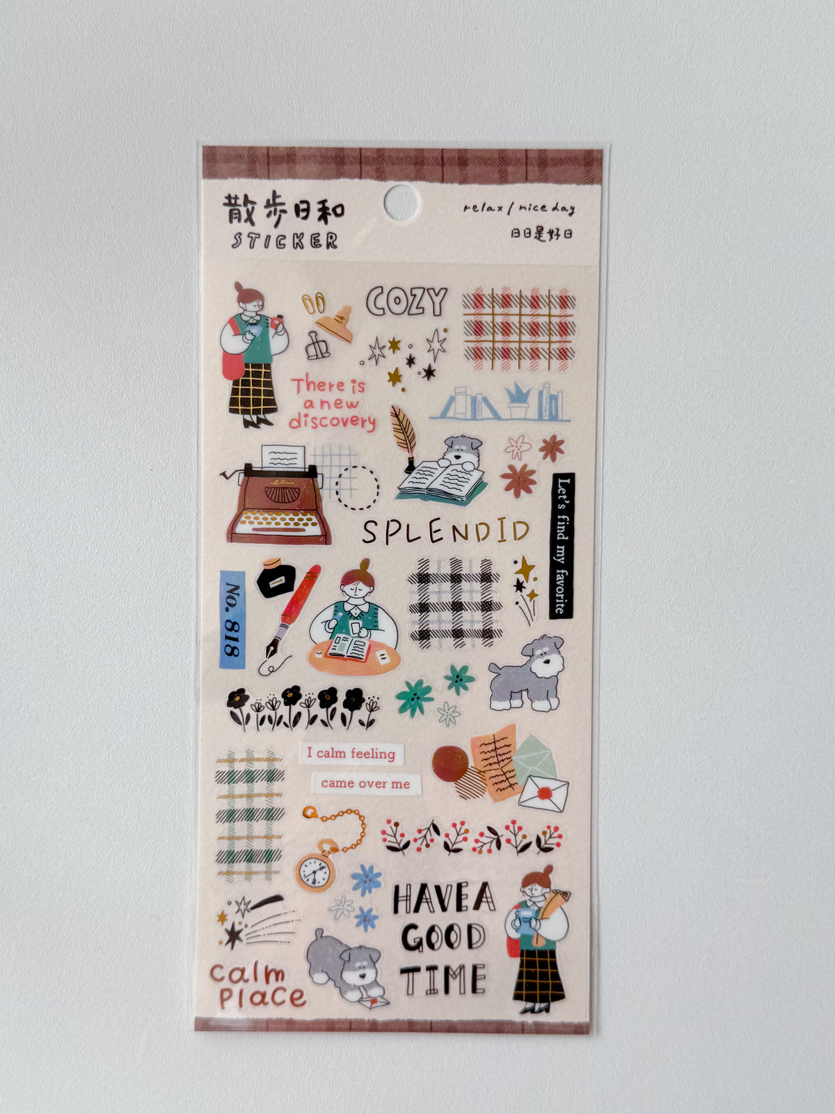 82384 - Mind Wave - sticker sheet - relax / nice day - going to the stationery store
