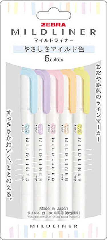 Zebra Mildliner - Pastel Colors (5-Pack)