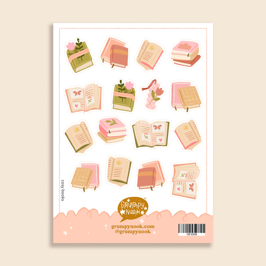 Cosy books - stickersheet - Grumpy Nook