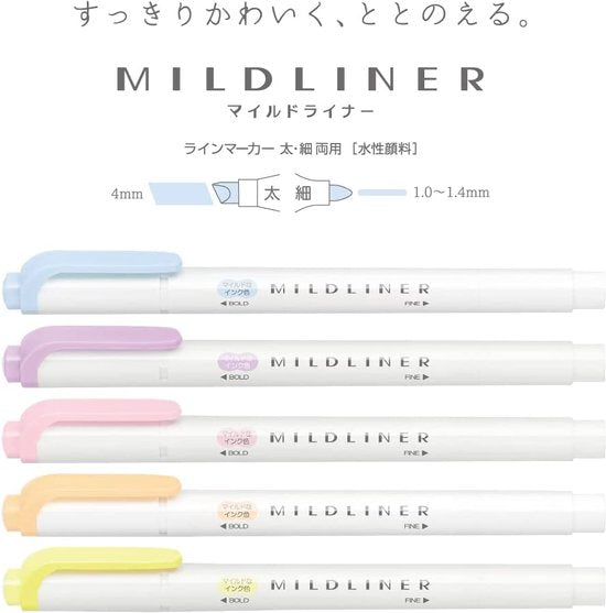 Zebra Mildliner - Pastel Colors (5-Pack)