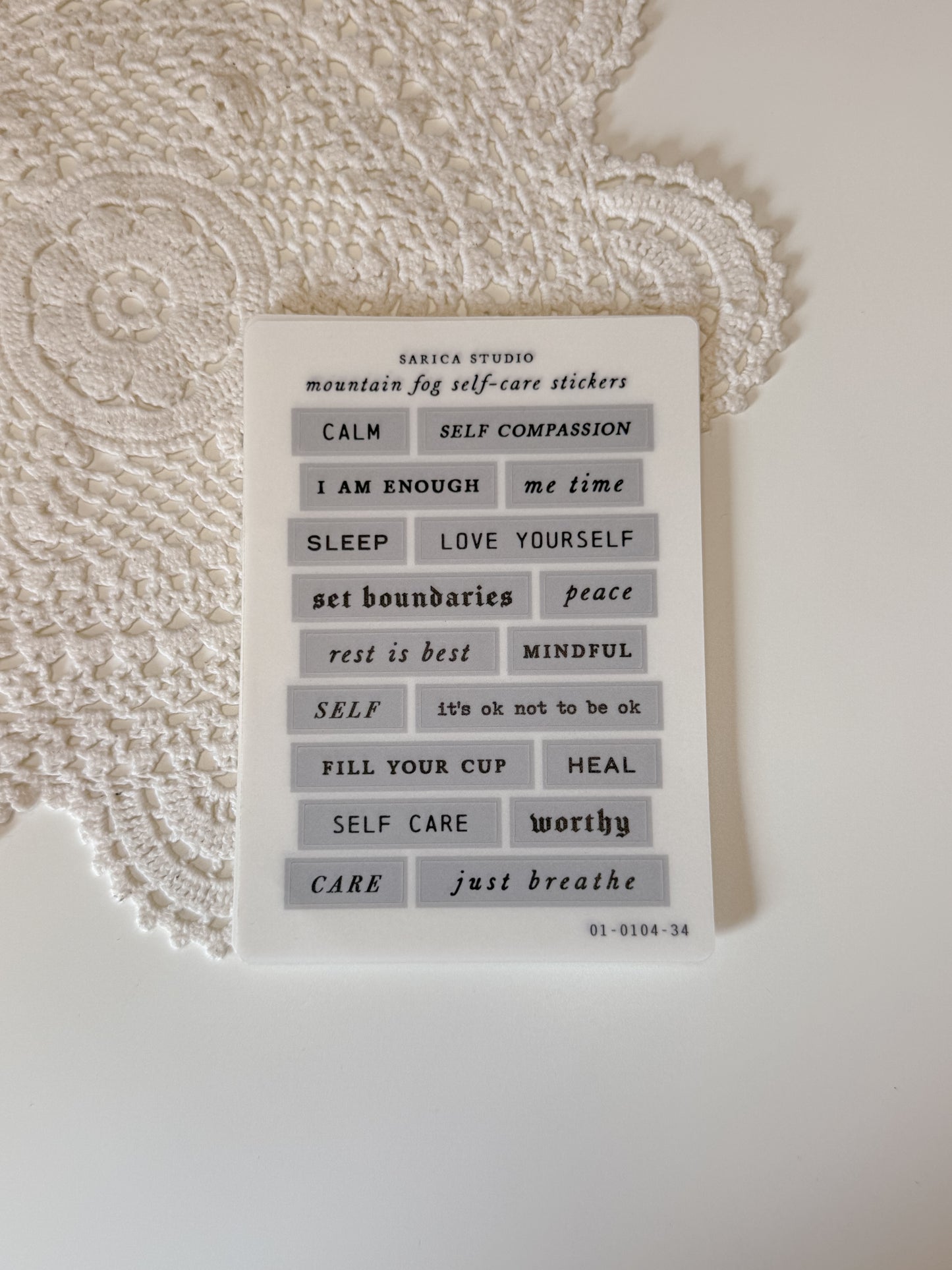 Sarica Studio - Mountain fog self-care stickers