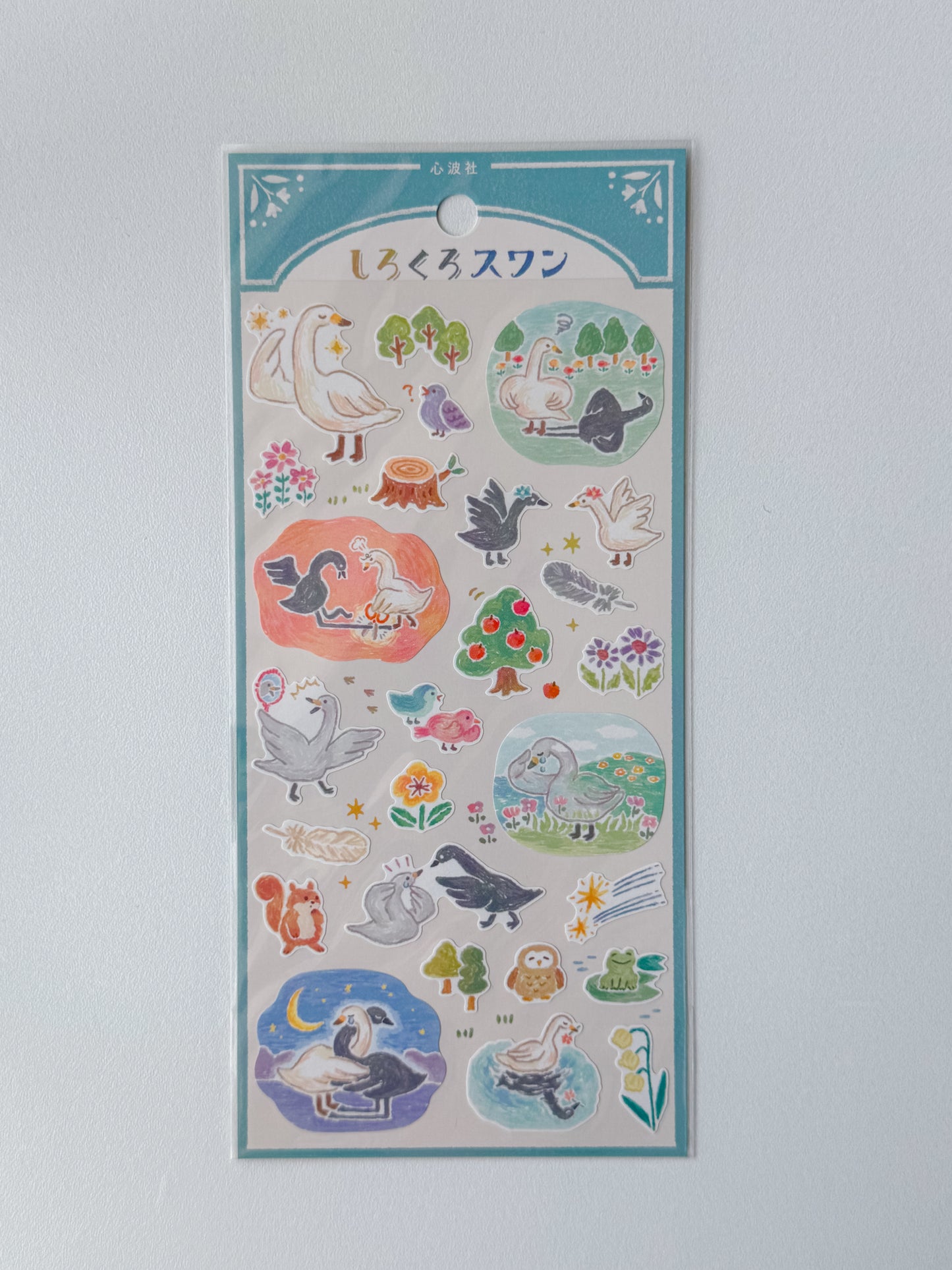 82291 - Mind Wave - sticker sheet - White and black swan