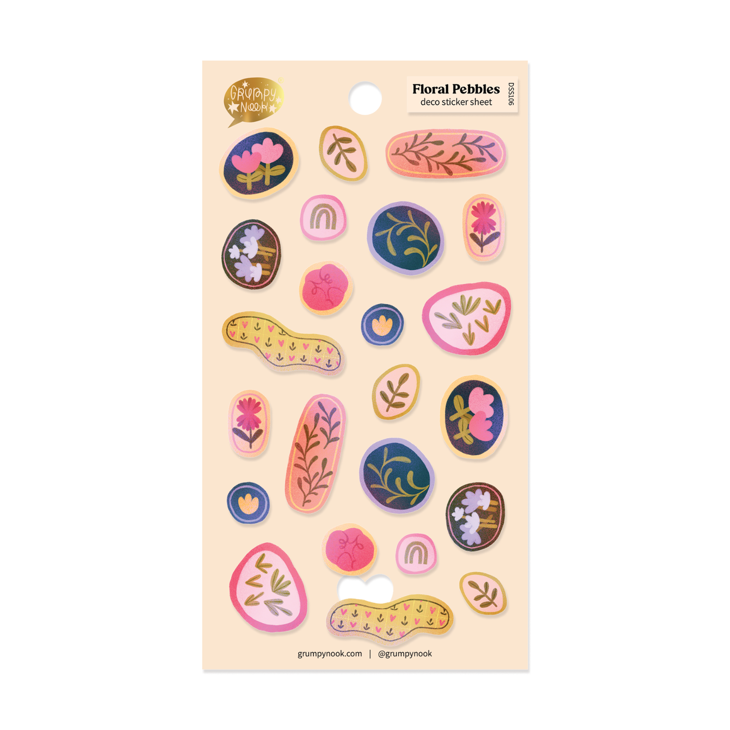 Floral Pebbles - Deco Stickersheet - Grumpy Nook