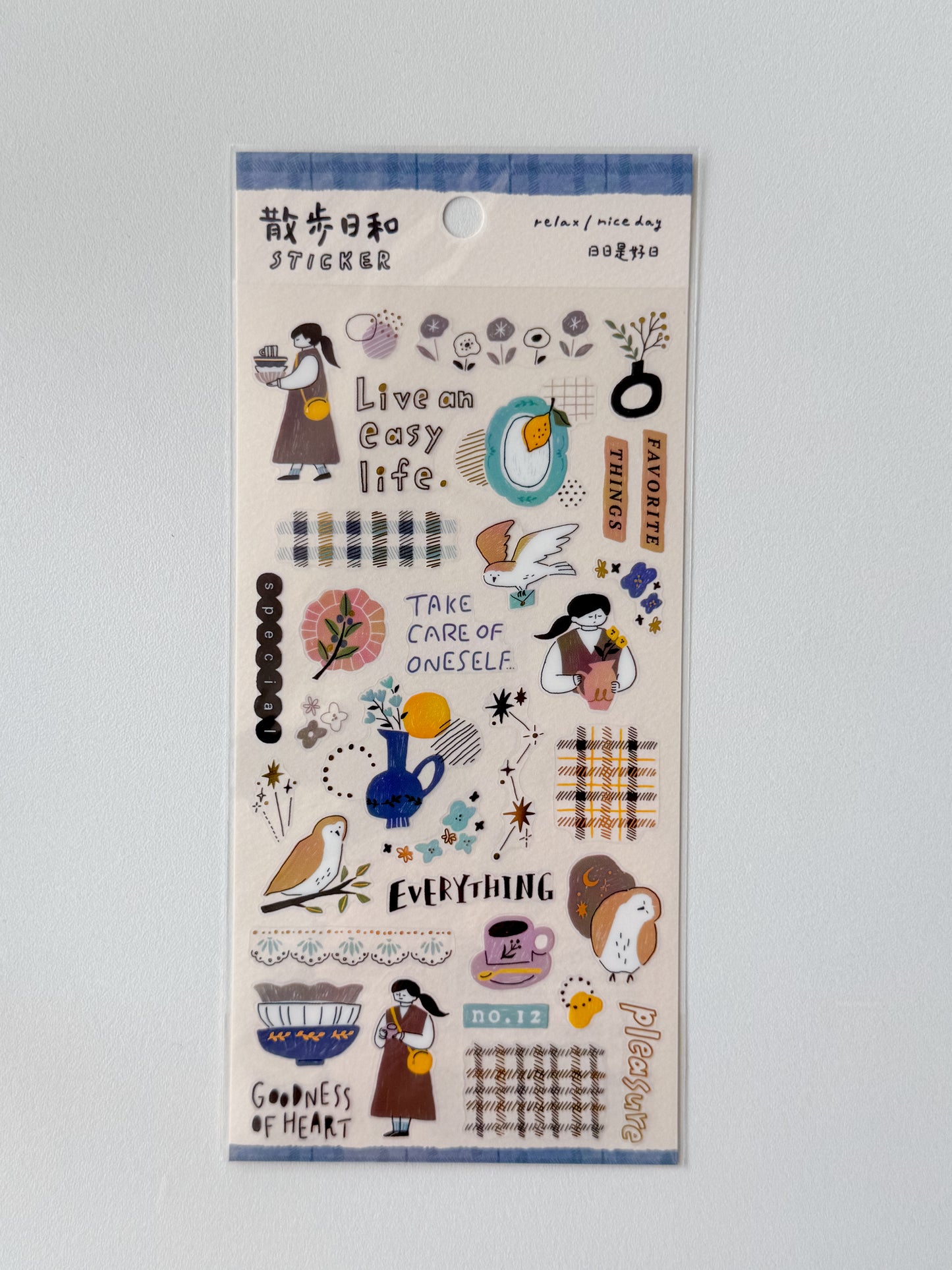 82385 - Mind Wave - sticker sheet - relax / nice day - going to utsuwa-ya