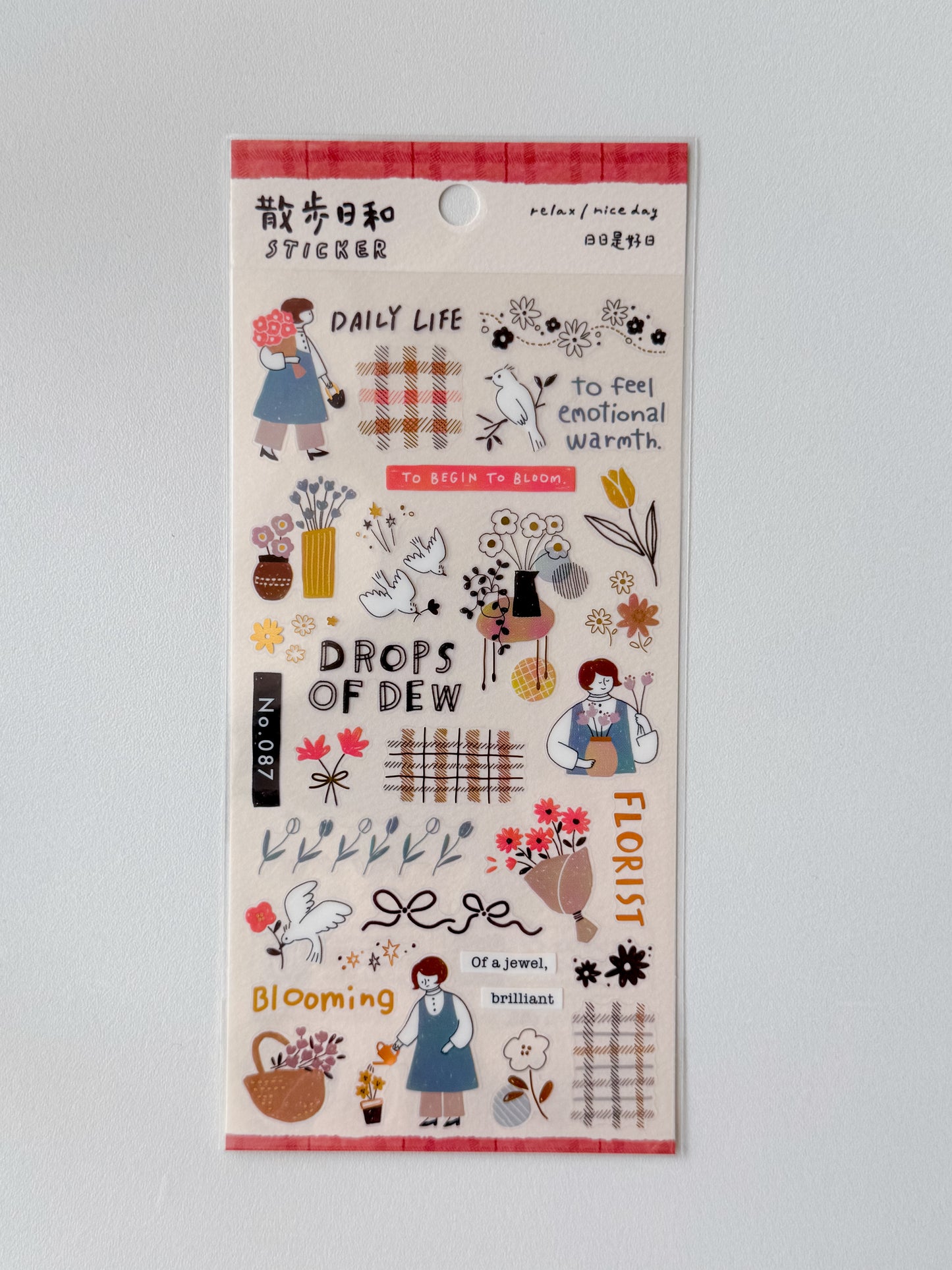82383 - Mind Wave - sticker sheet - relax / nice day - going to the flower shop