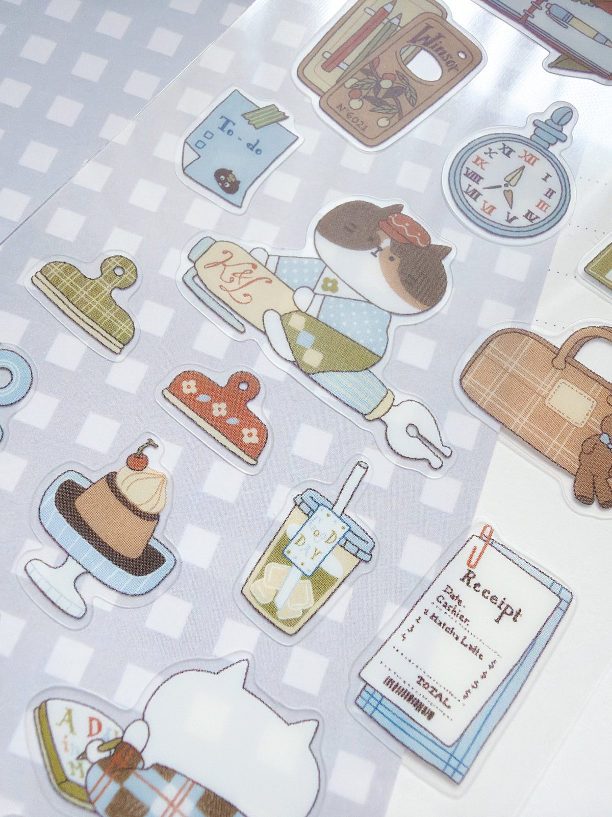 Kubo and Lucy x Idiot Sandwich - cafe journaling - sticker sheet