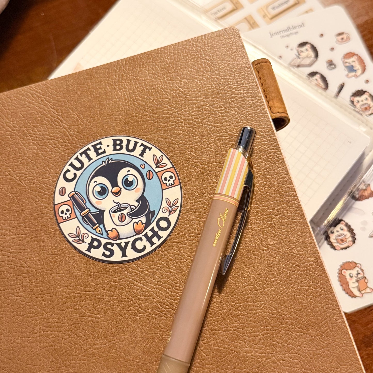 Pinguin cute but psycho - diecut sticker