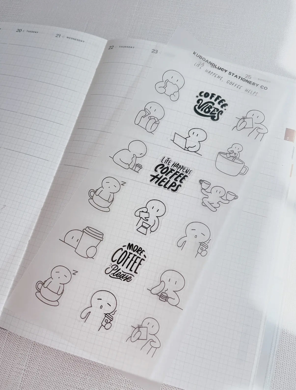 Stickersheet - Life Happens, Coffee Helps