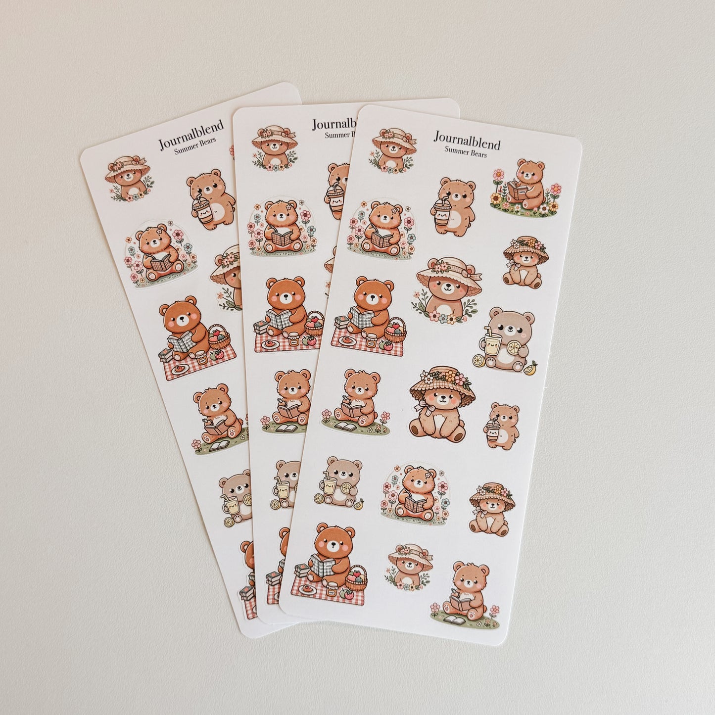 Stickersheet - Summer Bears