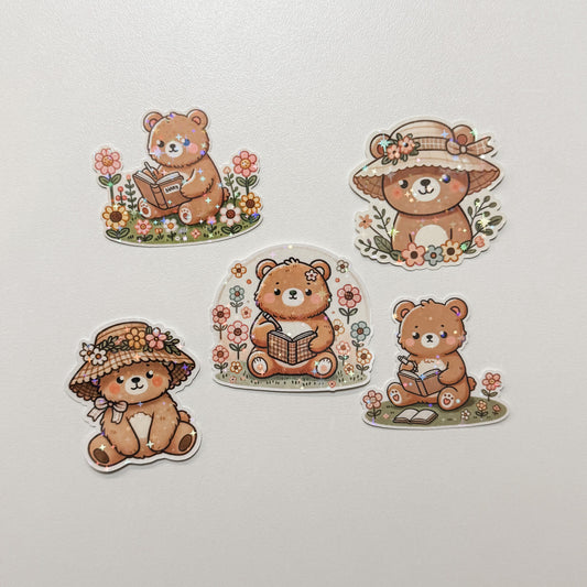 Sparkling bear - diecut stickers (6 designs)