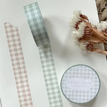 Washitape - Grid Beige + Chocolate + Green