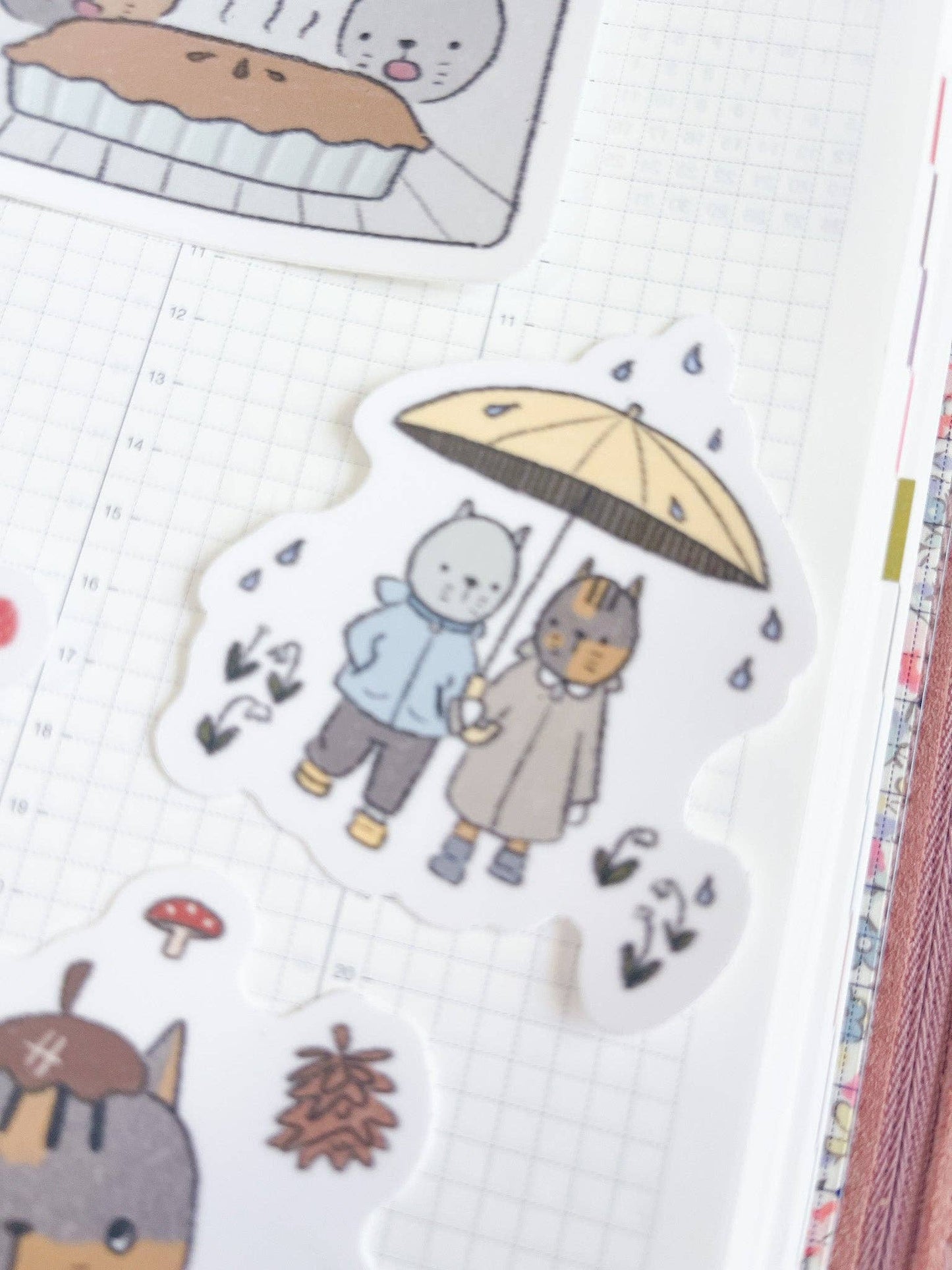Kuboandlucy x Dana Ate Oatmeal Four Seasons vinyl gestanste sticker