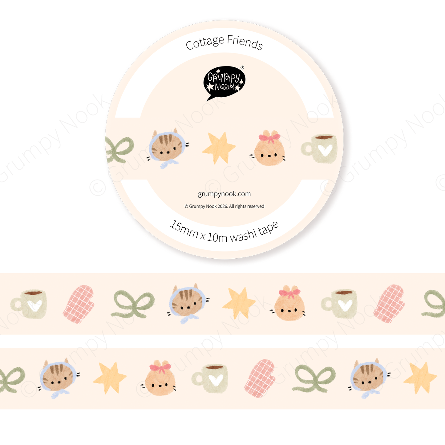 Grumpy Nook - Washi tape - Cottage friends