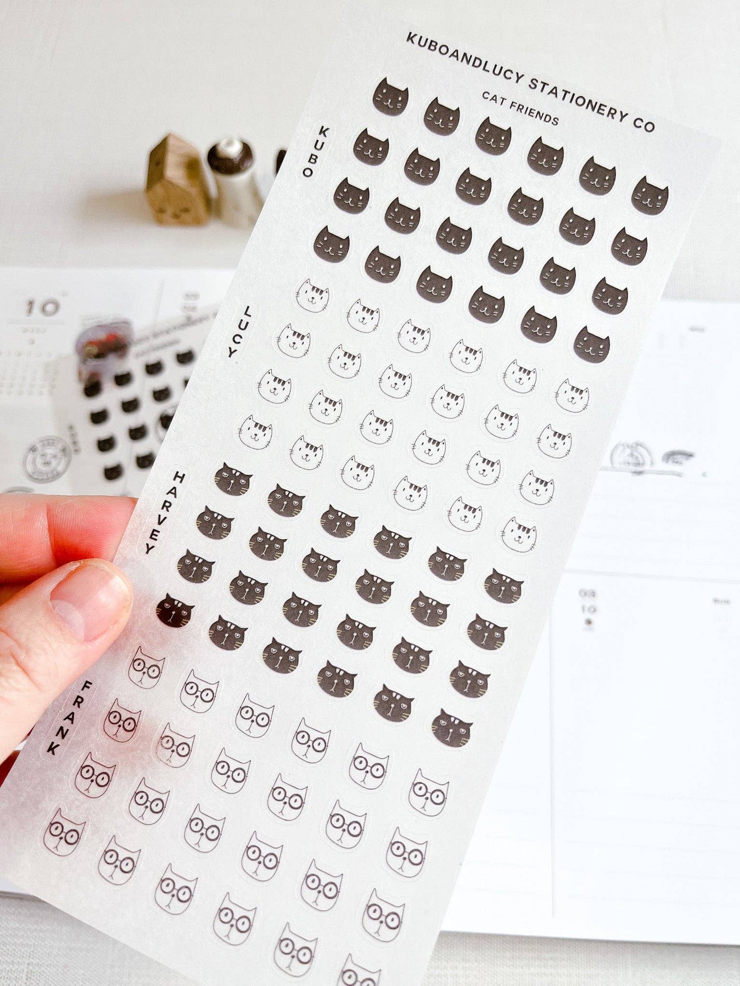 Kuboandlucy Stationery Co | Stickervel met Kattengezichten