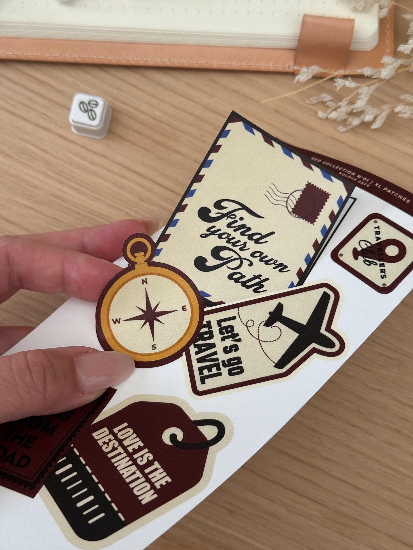 PRE-ORDER - Kolour Cafe - Vinyl sticker sheets - XL travel patches - RED collection