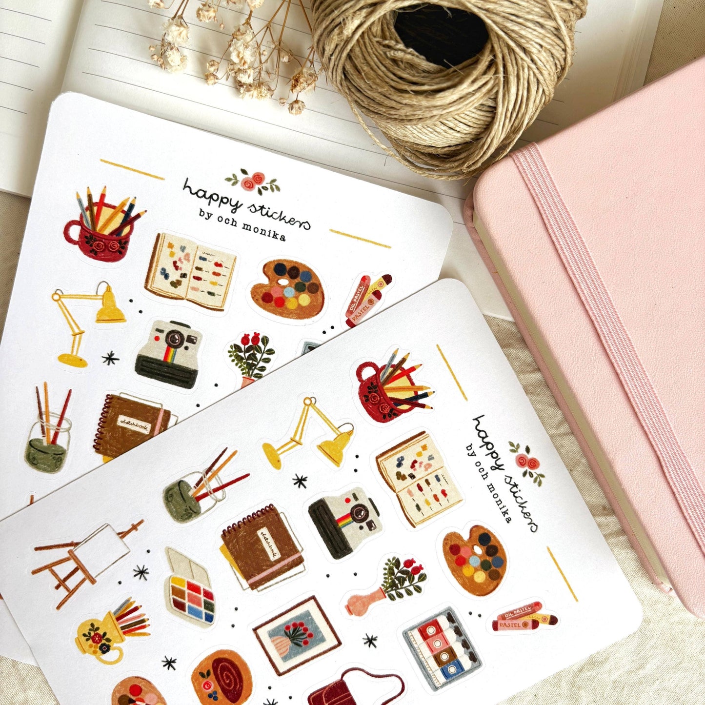 Kunstenaarshoek - Stickervel | Gezellig Creatief Cadeau