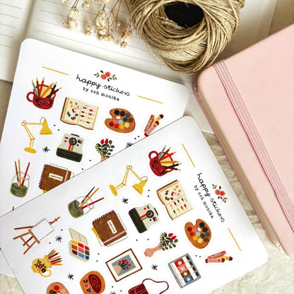 Kunstenaarshoek - Stickervel | Gezellig Creatief Cadeau