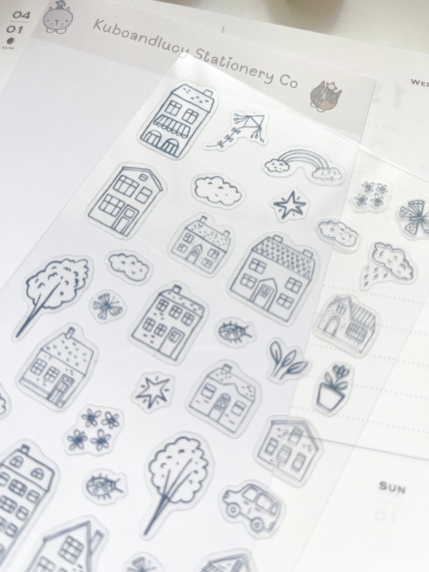 Kubo and Lucy - Doodle Houses - Sticker sheet