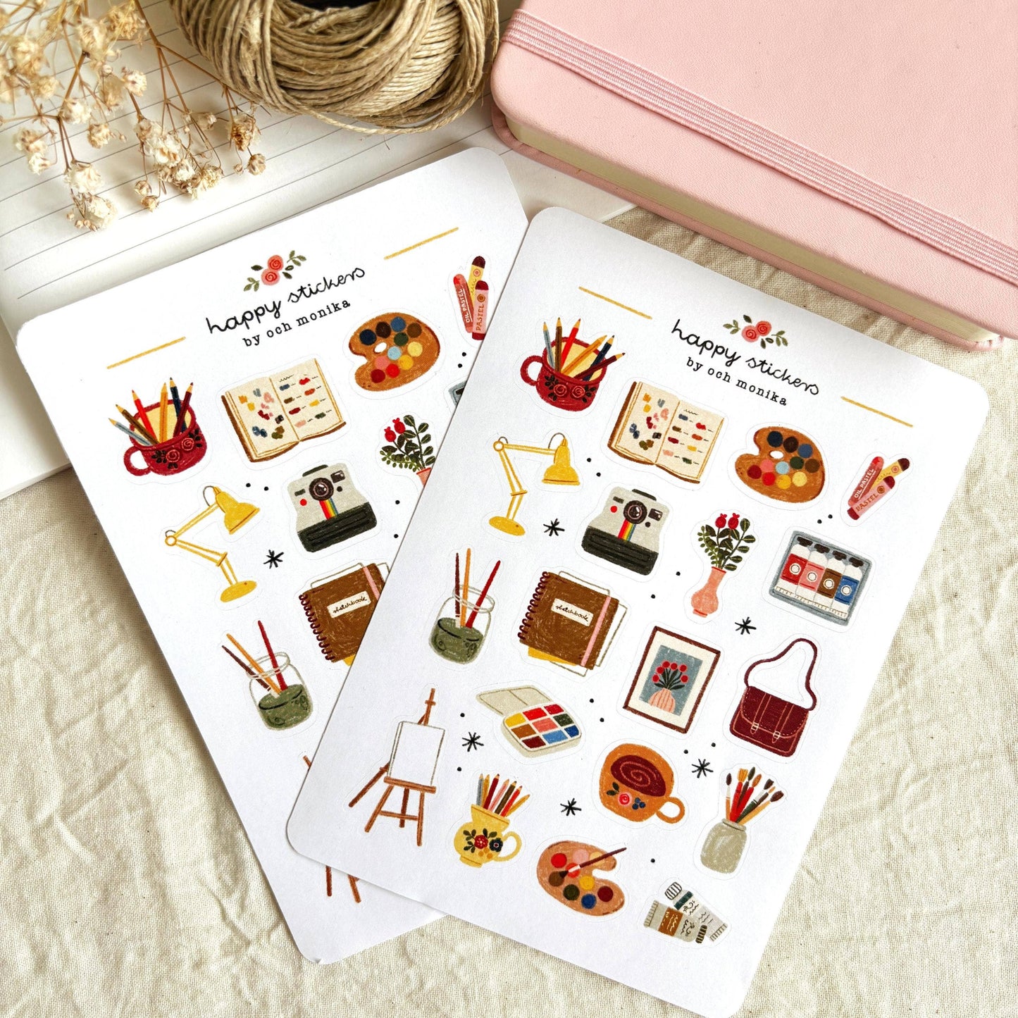 Kunstenaarshoek - Stickervel | Gezellig Creatief Cadeau