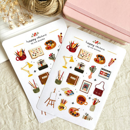 Kunstenaarshoek - Stickervel | Gezellig Creatief Cadeau