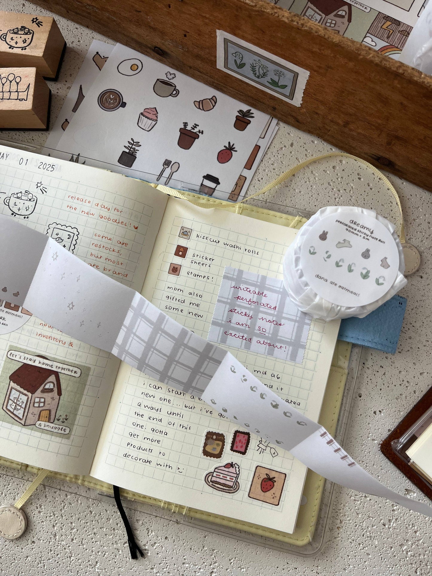 Dana ate oatmeal - dreamy - perforated notes roll