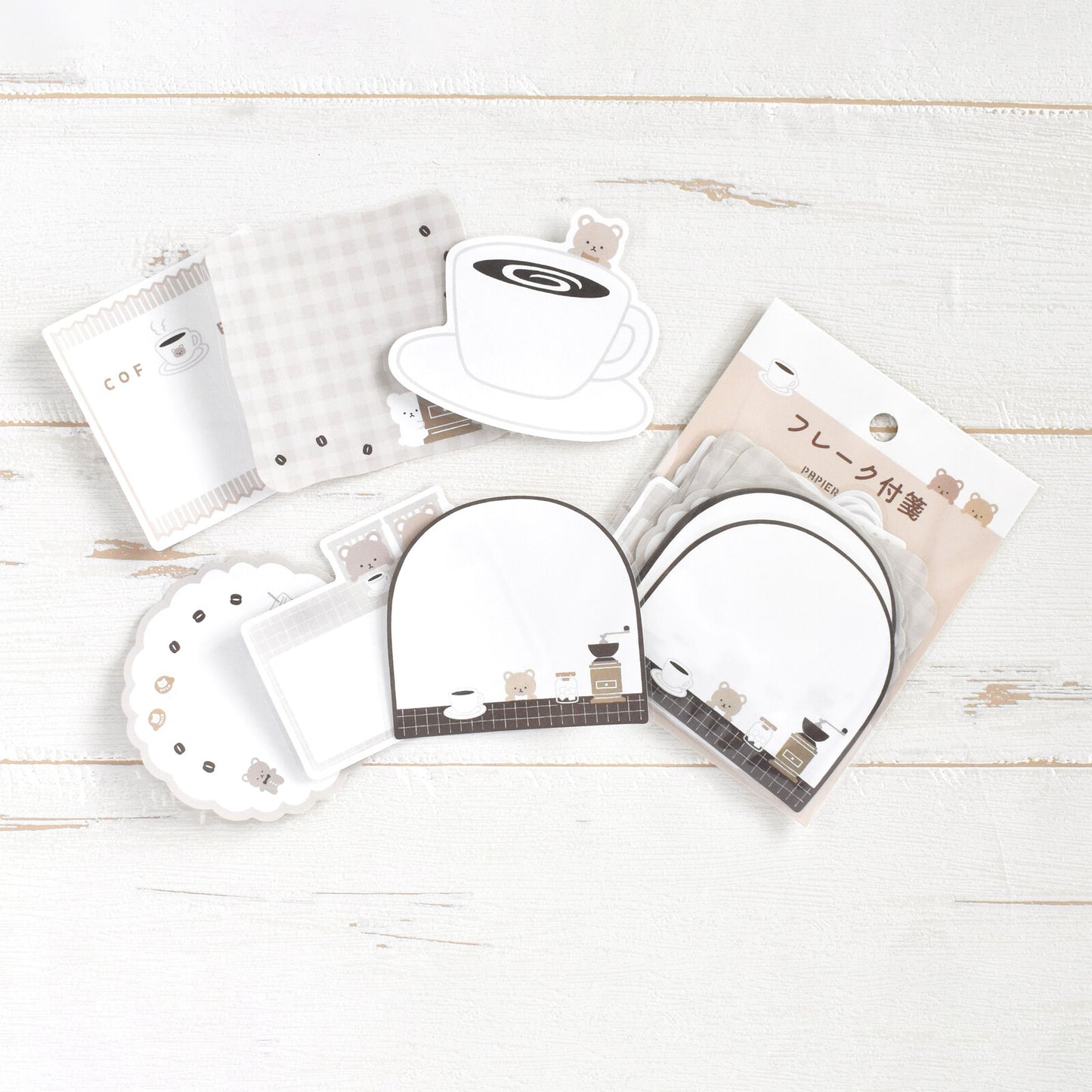 Papier Platz - Flake sticky notes - Bear coffee