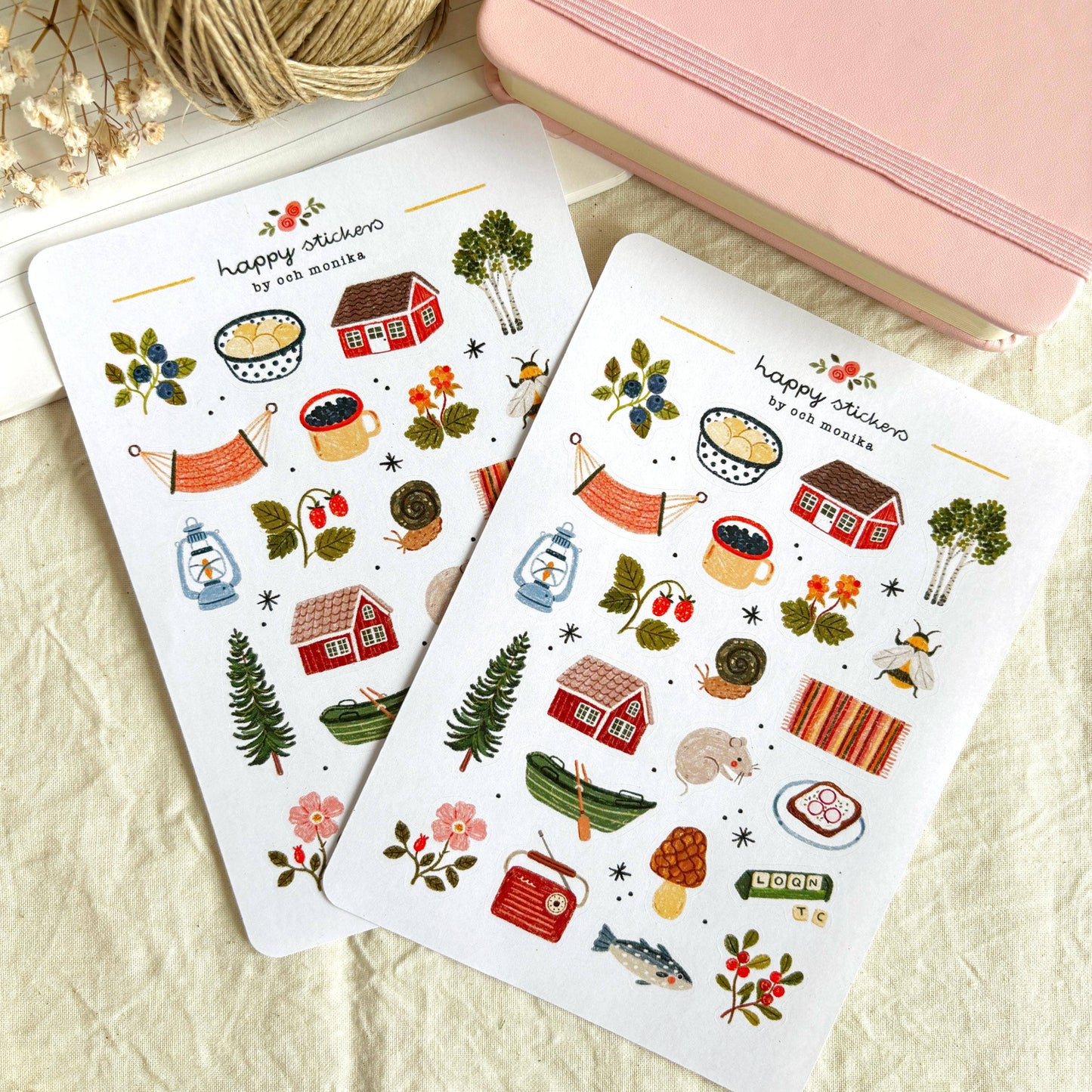 Zomerhuisje - Stickervel | Zomervakantiedecoratie
