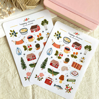 Zomerhuisje - Stickervel | Zomervakantiedecoratie