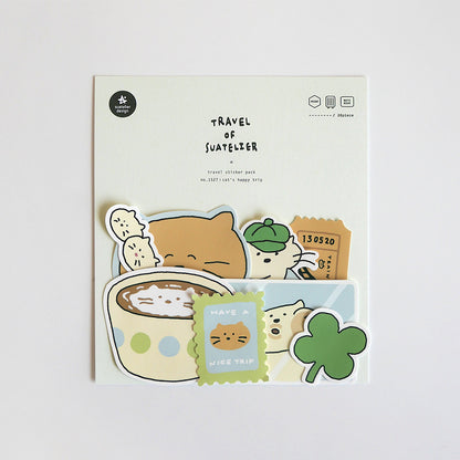 1527 - cat's happy trip - Stickers travel