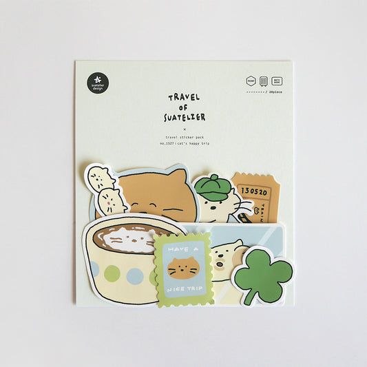 1527 - cat's happy trip - Stickers travel