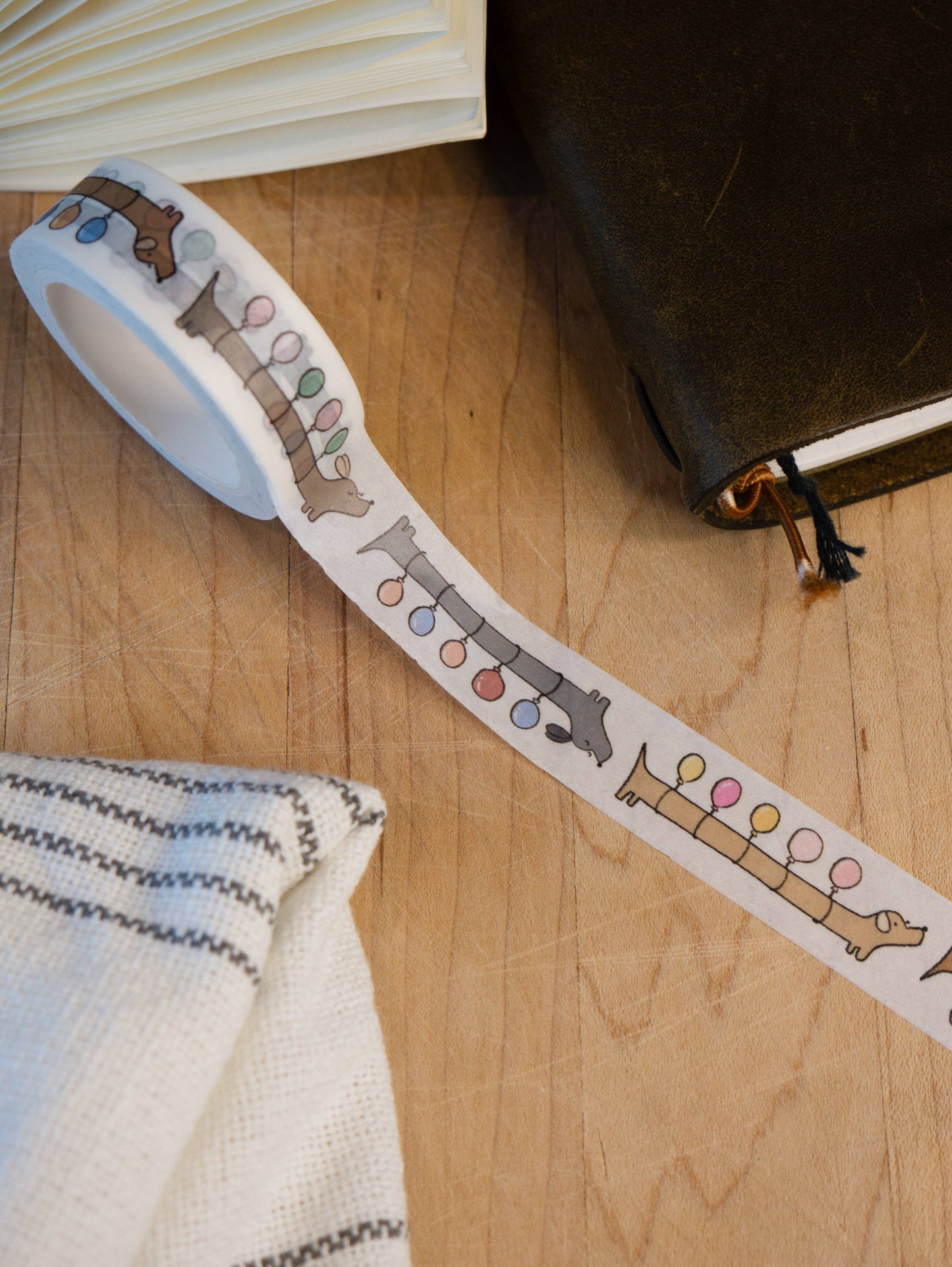 Dana ate oatmeal - Balloon dog - washi tape
