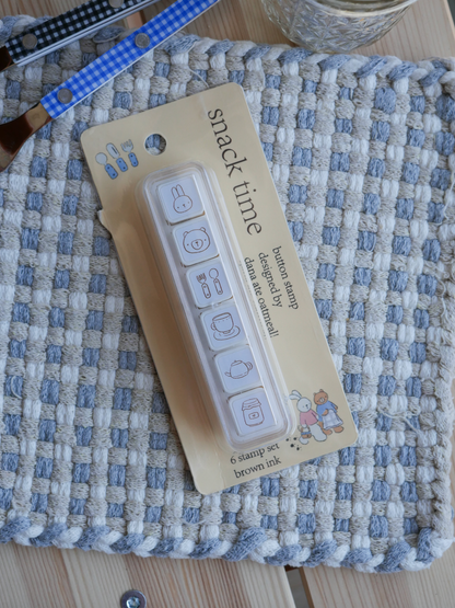 Dana ate oatmeal - snack time - button stamp
