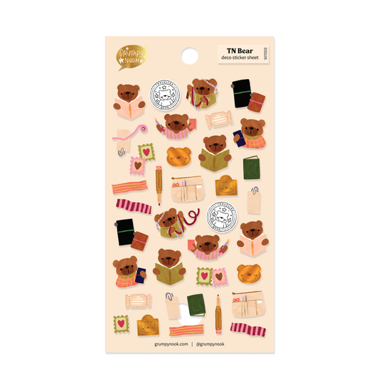 TN Bear  - stickersheet - Grumpy Nook