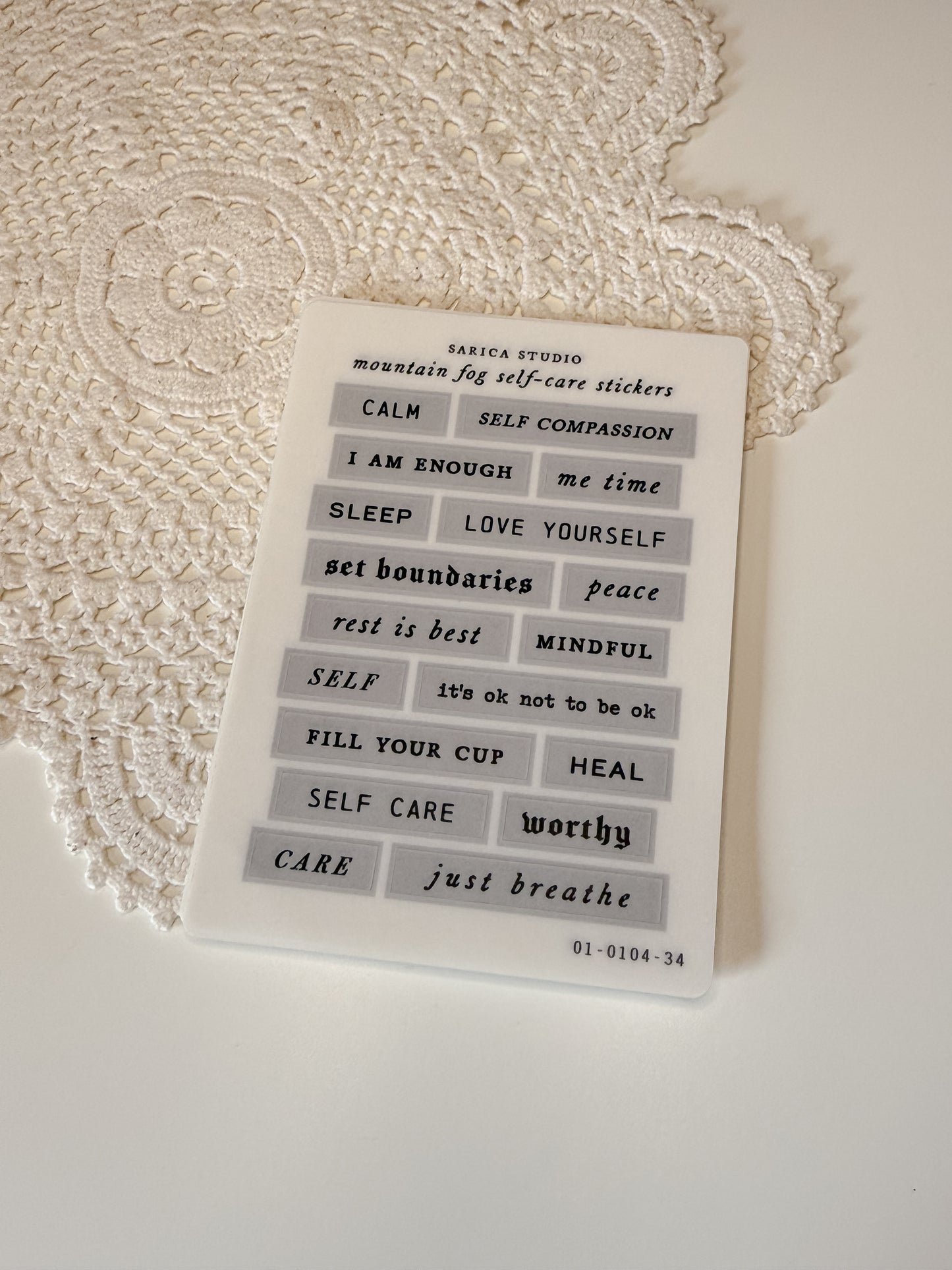 Sarica Studio - Mountain fog self-care stickers