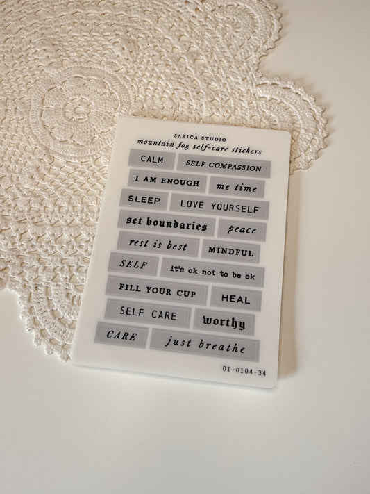 Sarica Studio - Mountain fog self-care stickers