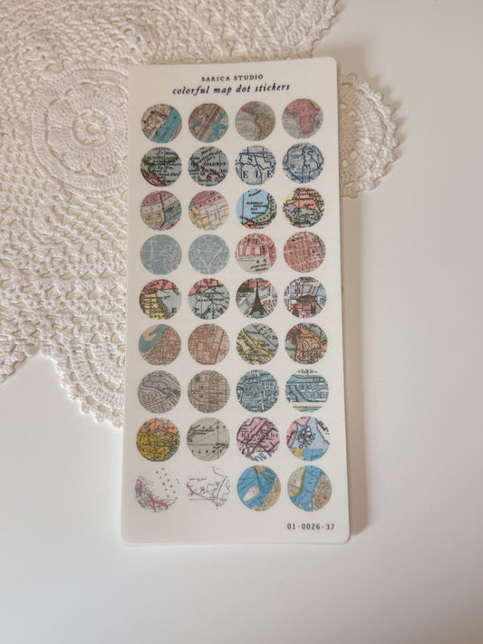 Sarica Studio - Colorful map dot stickers