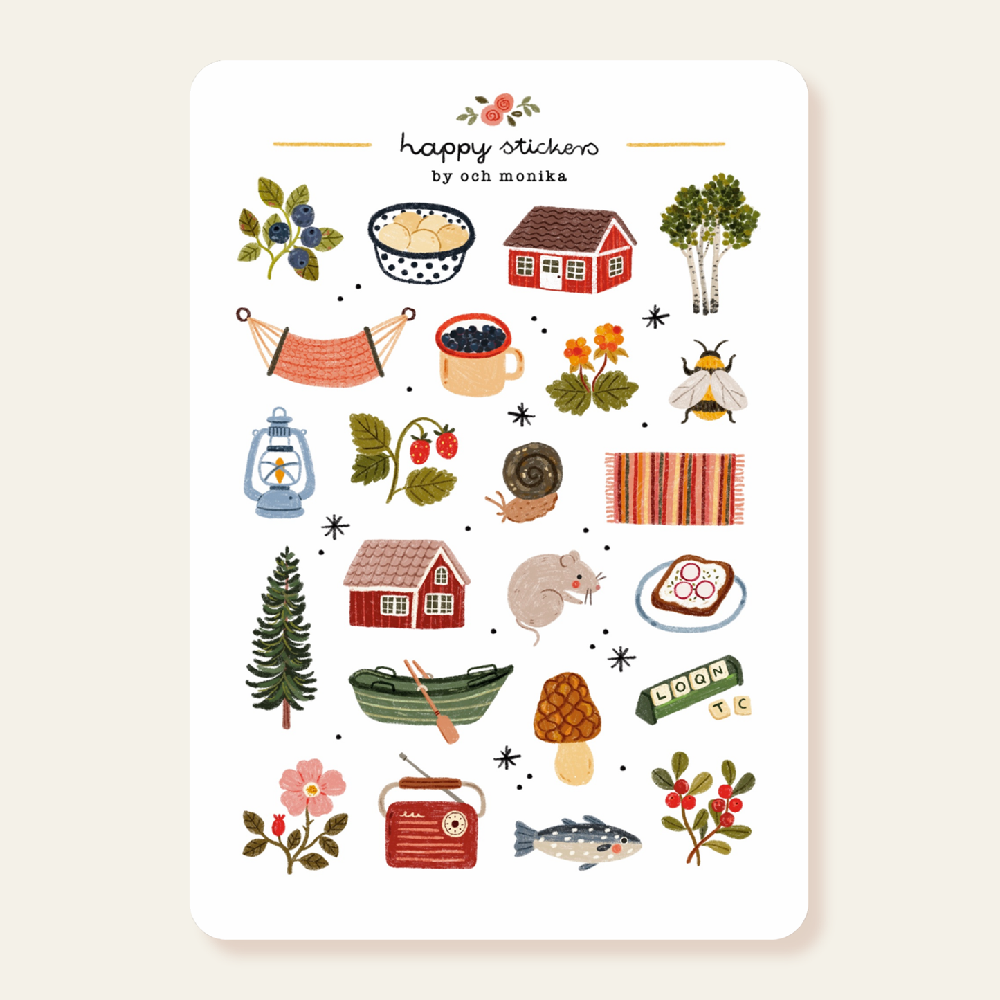 Zomerhuisje - Stickervel | Zomervakantiedecoratie