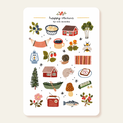 Zomerhuisje - Stickervel | Zomervakantiedecoratie
