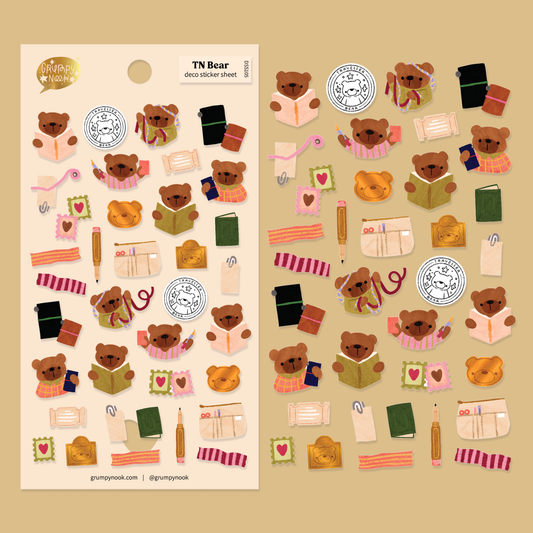 TN Bear  - stickersheet - Grumpy Nook