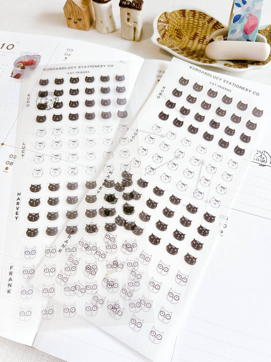 Kuboandlucy Stationery Co | Stickervel met Kattengezichten