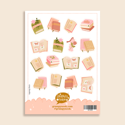 Cosy books - stickersheet - Grumpy Nook