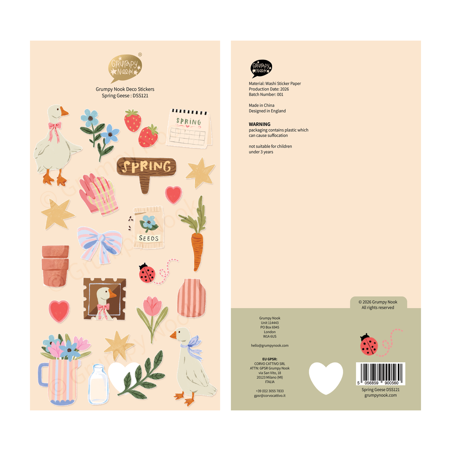 Grumpy Nook - Stickersheet - Spring Geese