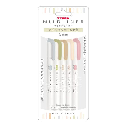 Zebra Mildliner - Natural Mild Colors (5-Pack)