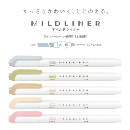 Zebra Mildliner - Natural Mild Colors (5-Pack)